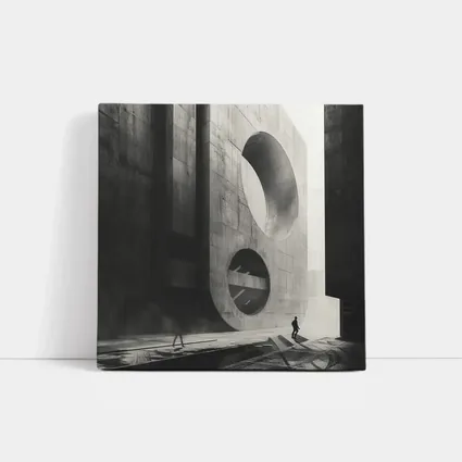 Brutalist Concrete Architecture Black White Monochrome