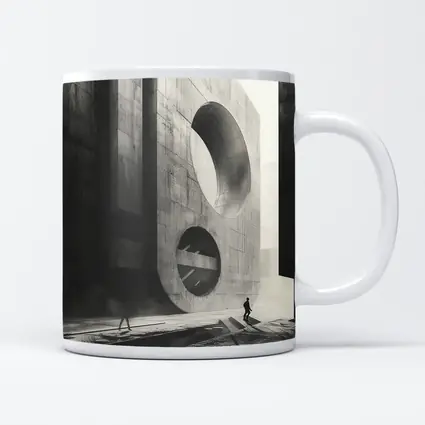 Brutalist Concrete Architecture Black White Monochrome