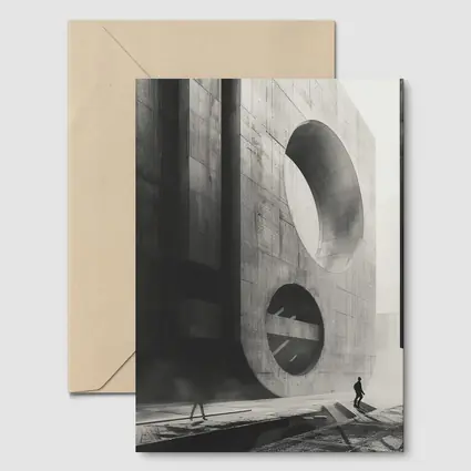 Brutalist Concrete Architecture Black White Monochrome