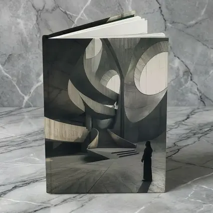 Brutalist Concrete Interior Curved Architecture Figure