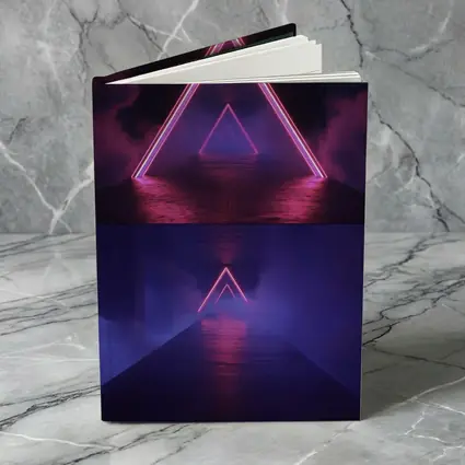 Neon Triangle Portal Dark Smoky Tunnel