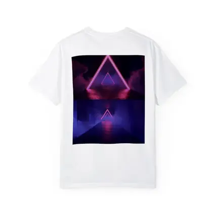 Neon Triangle Portal Dark Smoky Tunnel