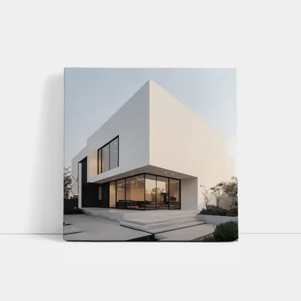 Modern White Minimalist Architecture House Exterior
