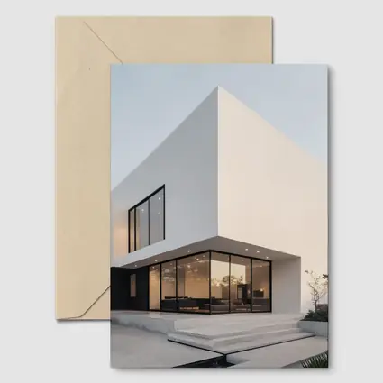 Modern White Minimalist Architecture House Exterior