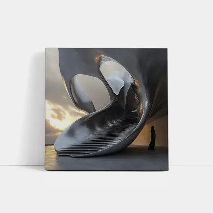 Abstract Sculptural Architecture Human Figure Sunset