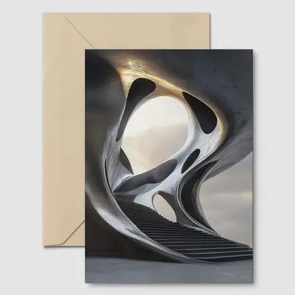 Futuristic Concrete Architecture Organic Flowing Structure