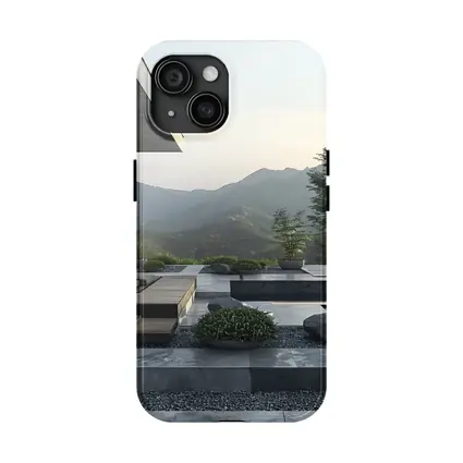 Minimalist Concrete Terrace Mountain Landscape View