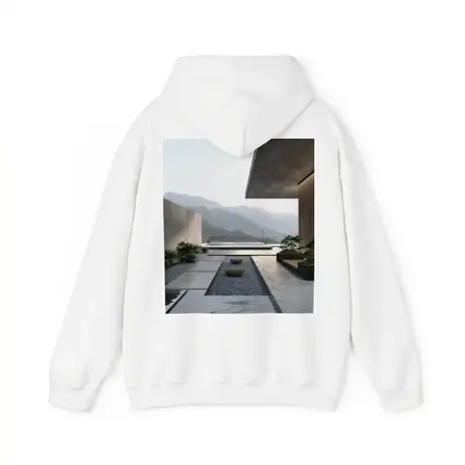 Minimalist Concrete Courtyard Mountain Landscape View