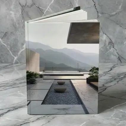 Minimalist Concrete Courtyard Mountain Landscape View