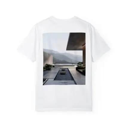 Minimalist Concrete Courtyard Mountain Landscape View