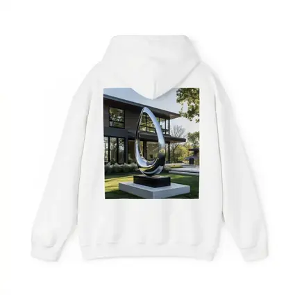 Polished Chrome Loop Sculpture Modern House Garden