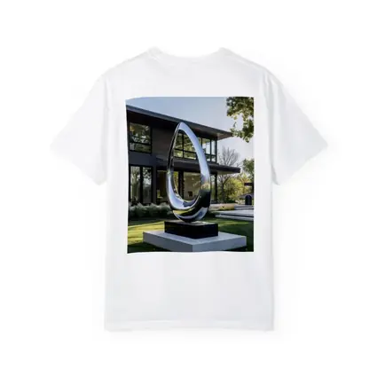 Polished Chrome Loop Sculpture Modern House Garden