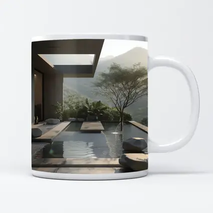 Modern Zen Courtyard Pool Mountain View