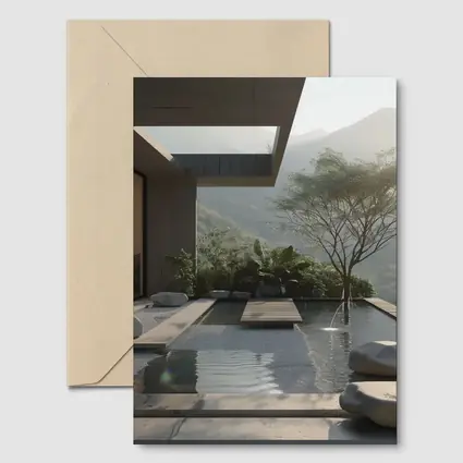 Modern Zen Courtyard Pool Mountain View