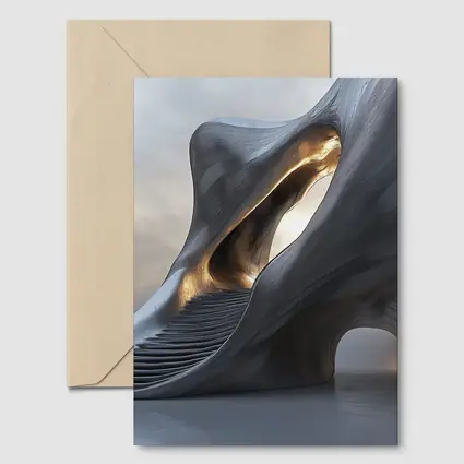 Futuristic Organic Architecture Gold Light Structure