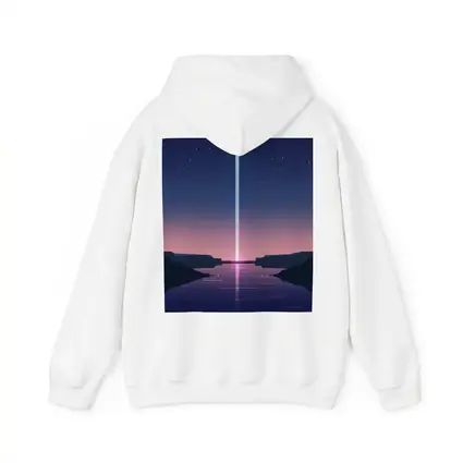 Minimalist Starry Night Canyon Light Beam