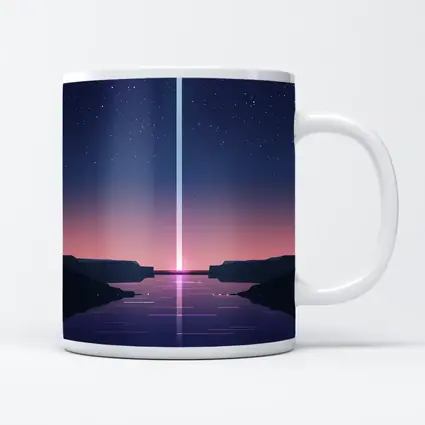 Minimalist Starry Night Canyon Light Beam