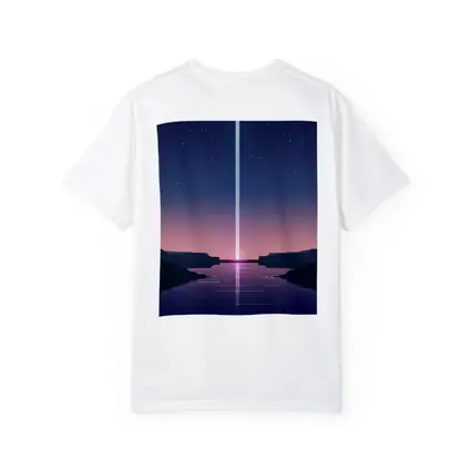 Minimalist Starry Night Canyon Light Beam