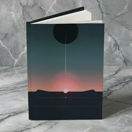 Minimalist Sunset Eclipse Dark Sky Art