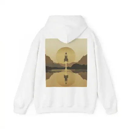 Rocket Launch Minimalist Mars Desert Landscape