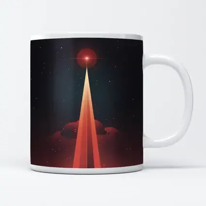 Red Planet Space Beam Retro Cosmic Art