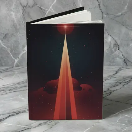Red Planet Space Beam Retro Cosmic Art