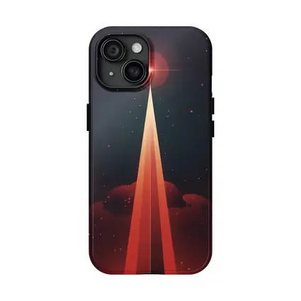 Red Planet Space Beam Retro Cosmic Art