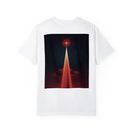 Red Planet Space Beam Retro Cosmic Art