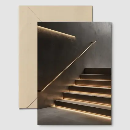 Modern Staircase Warm LED Strip Lighting Interior