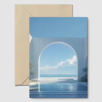 White Arch Pool Overlooking Blue Ocean