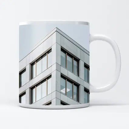 Modern Office Building Corner Gray Sky