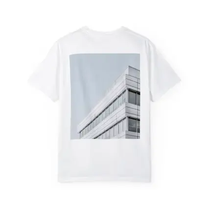 White Modern Building Corner Against Gray Sky