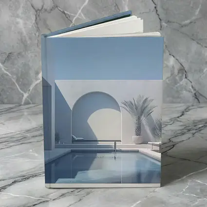 Minimalist White Courtyard Pool Architecture Blue Sky