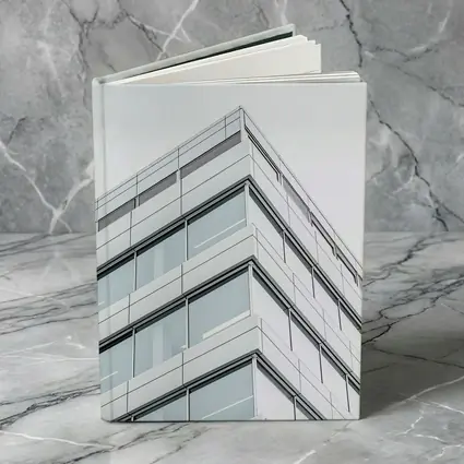 Modern Glass Office Building Corner Gray Sky