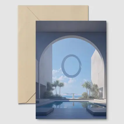 Minimalist Concrete Arch Pool Ocean View