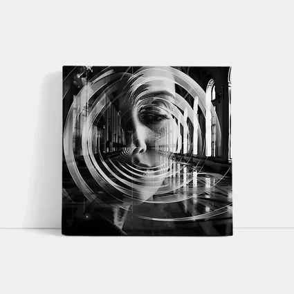 Woman Face Double Exposure Cathedral Interior