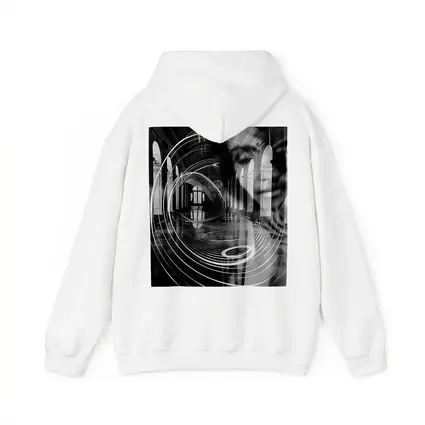 Black White Surreal Face Grand Hall Interior