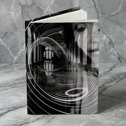 Black White Surreal Face Grand Hall Interior