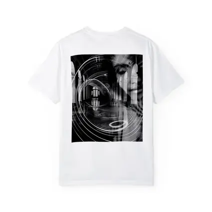Black White Surreal Face Grand Hall Interior