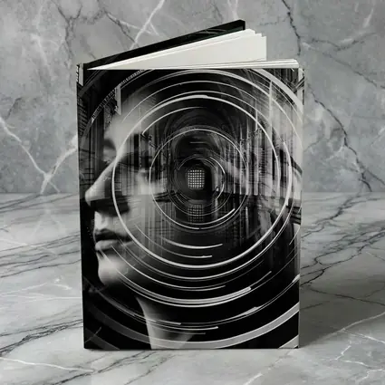 Woman Face Double Exposure Cathedral Black White