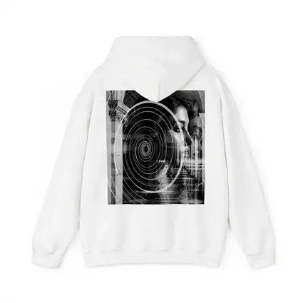Woman Portrait Black White Spiral Abstract