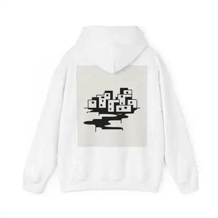 Minimalist Black White City Buildings Abstract Art