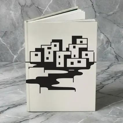 Minimalist Black White City Buildings Abstract Art