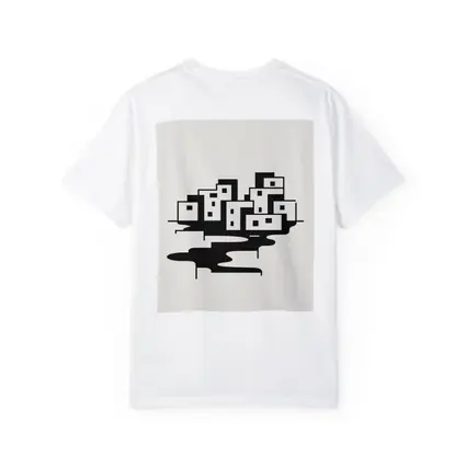 Minimalist Black White City Buildings Abstract Art