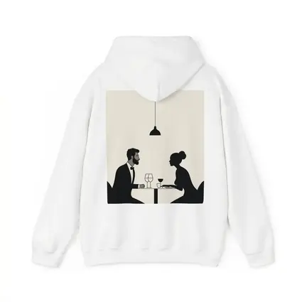 Couple Dining Minimalist Black Beige Restaurant Scene