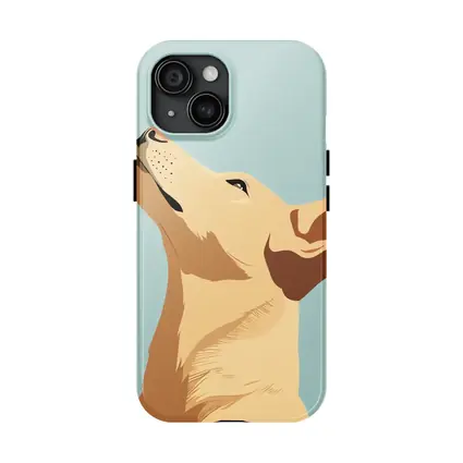 Minimalist Dog Portrait Light Blue Background
