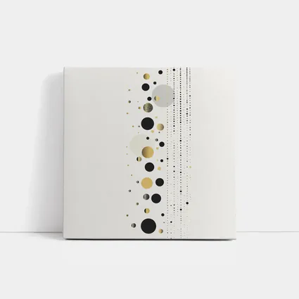 Black Gold Circles Abstract Geometric Beige Art