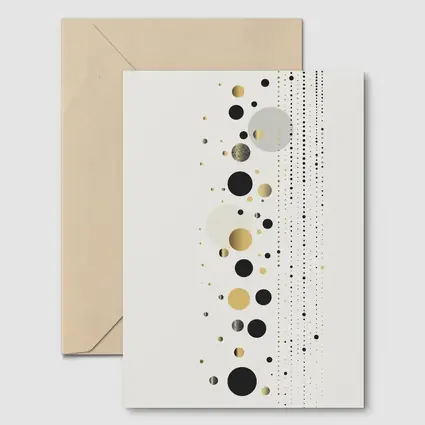 Black Gold Circles Abstract Geometric Beige Art
