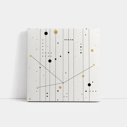 Black Gold Dots Lines Geometric Abstract Art