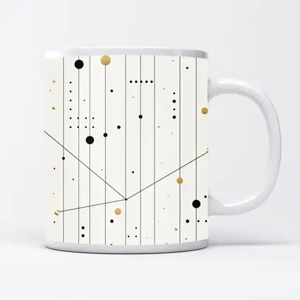 Black Gold Dots Lines Geometric Abstract Art